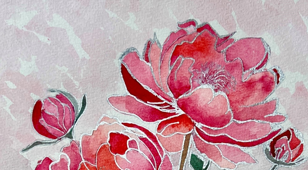Silvered peonies.
