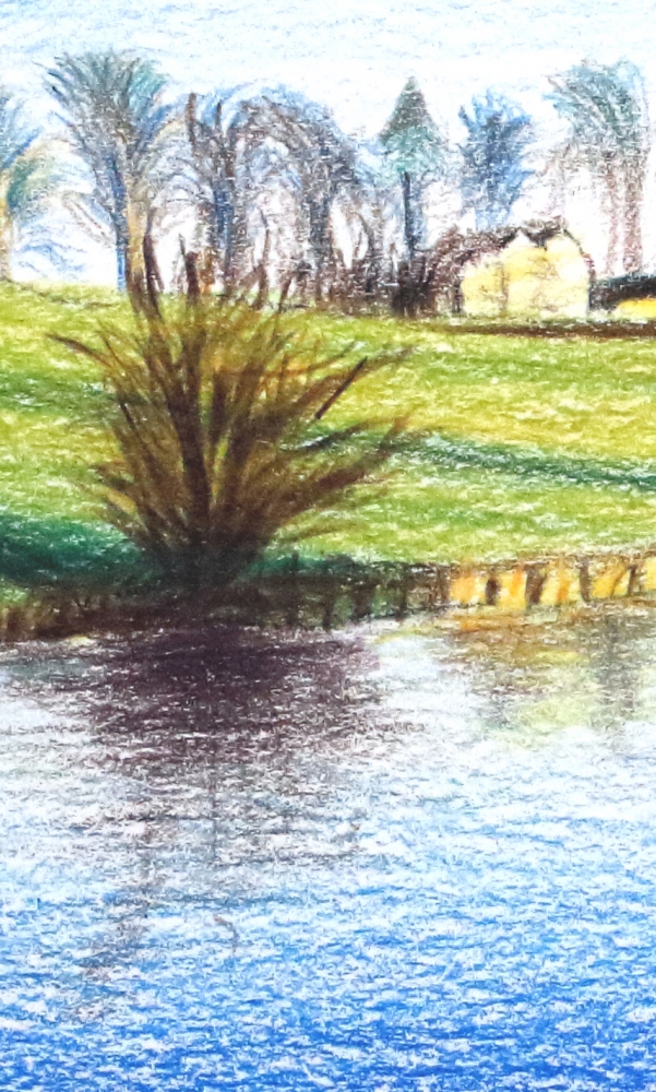 Sketch of River Aire in North Yorkshire