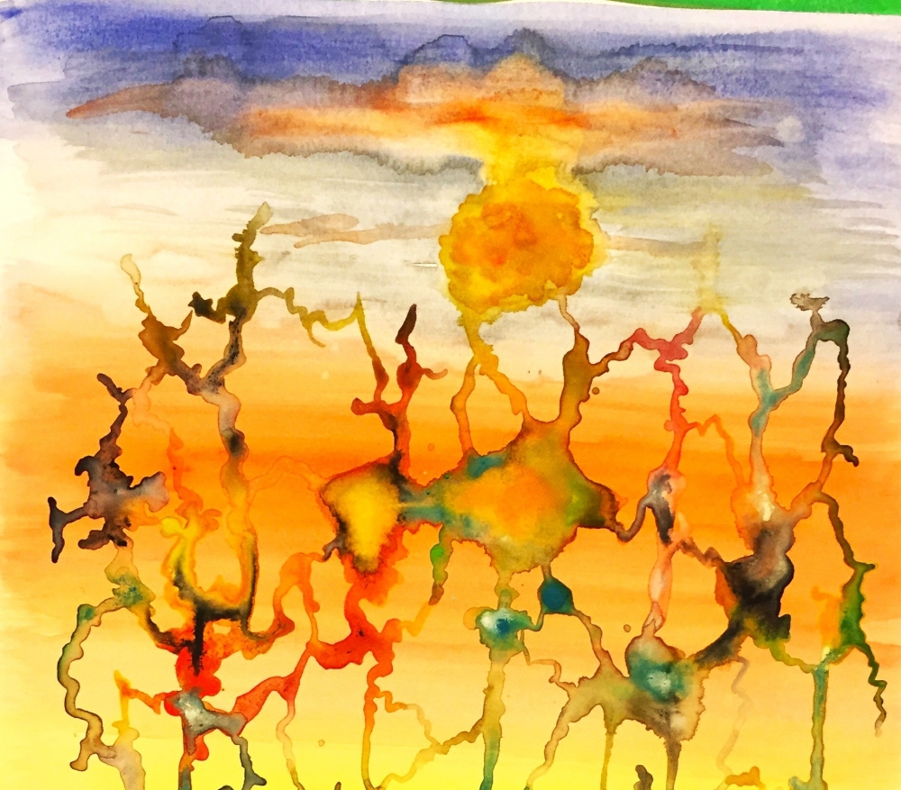 The six degrees of separation, 12x18 inch, watercolors on cold press paper SKU 4058