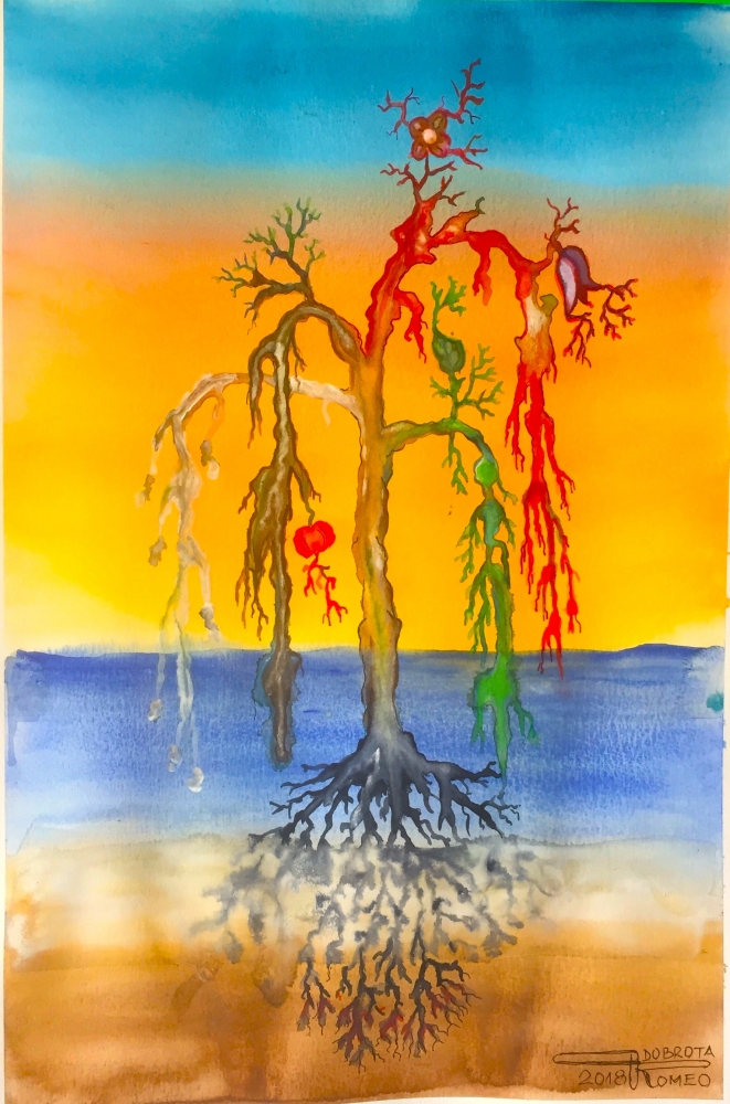 Seasons Vivaldi 1, watercolor on cold press paper, 12x18 inch, SKU 4063  