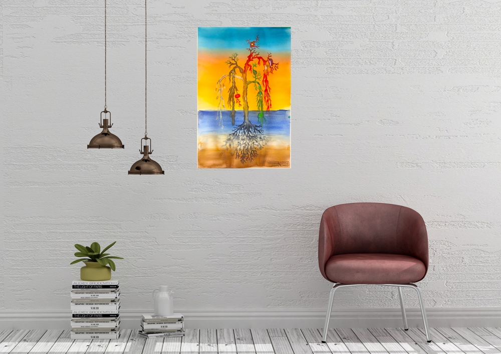 Seasons Vivaldi 1, watercolor on cold press paper, 12x18 inch, SKU 4063  