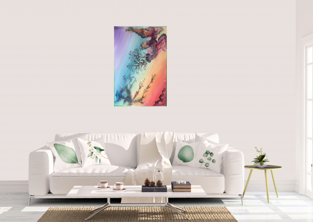 Connection with the Galaxy, 12x18 inch, water colors SKU 4066 