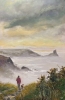 A Gower Walk, A painting of the Gower, Wales featuring Worms Head.