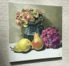 Pears Glass And Hydrangea Flowers