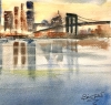 ACROSS TO NEW YORK AND BROOKLYN BRIDGE
