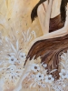 Golden Silence Floral Lady Art Canvas Painting 