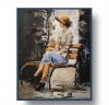 Elegant Woman on a Bench.