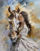 Woman with Horse Portrait.