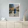 Woman in Blue, Street Scene.