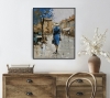 Woman in Blue, Street Scene.