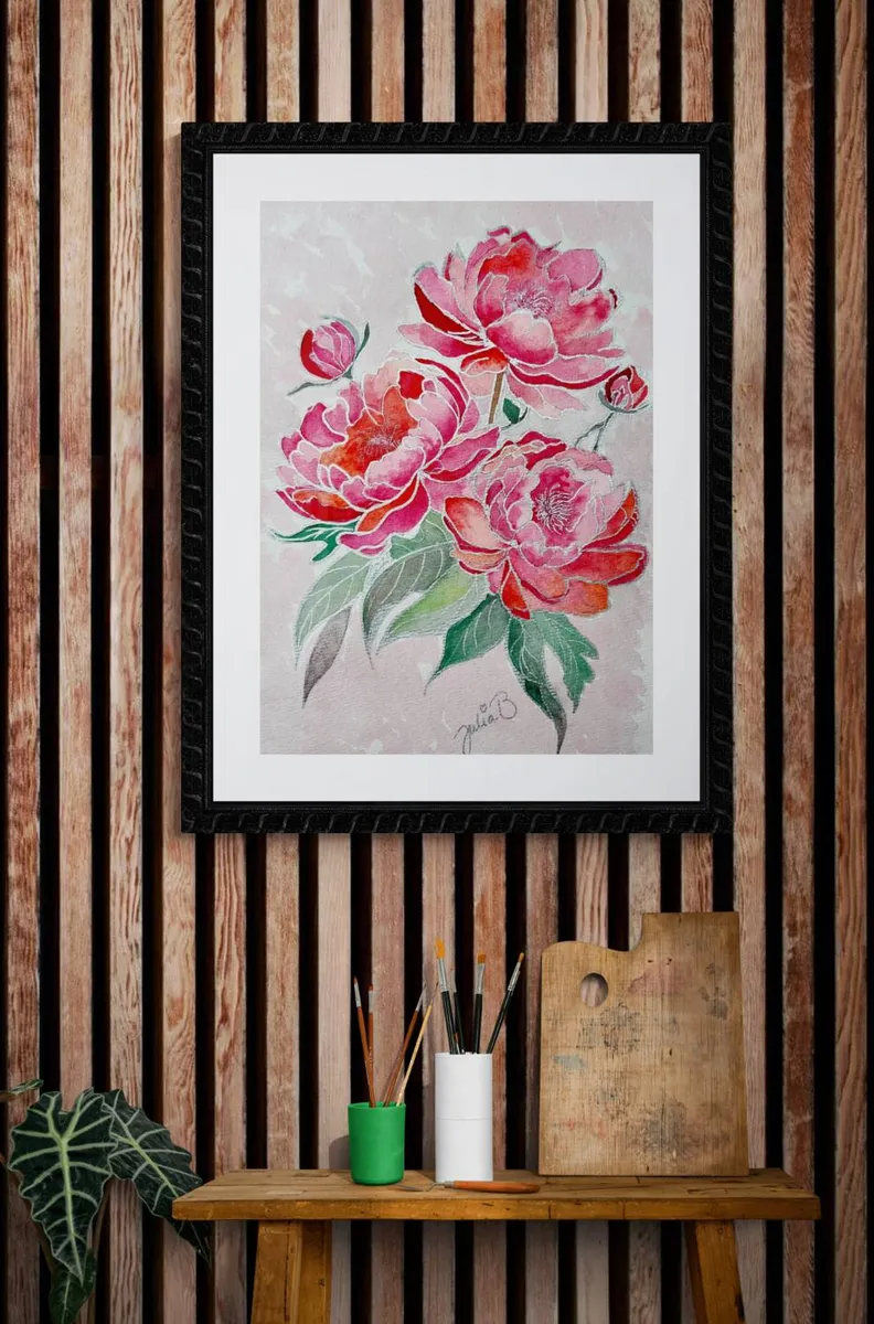 Silvered peonies.