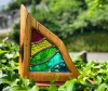 Satis, a stunning sculpture, made from spalted beech and stained glass