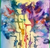 Sol-air, air-sol, energy in multi colors, watercolor on cold press paper, 12x18 inch, SKU 4062