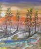Canadian winter forest landscape,  15x22 inch, watercolor on cold press paper SKU 4072 