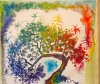 The rainbow tree, 15x22 inch, watercolors on cold press paper SKU 4074