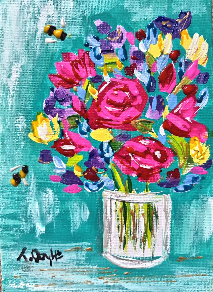 Vase of roses 