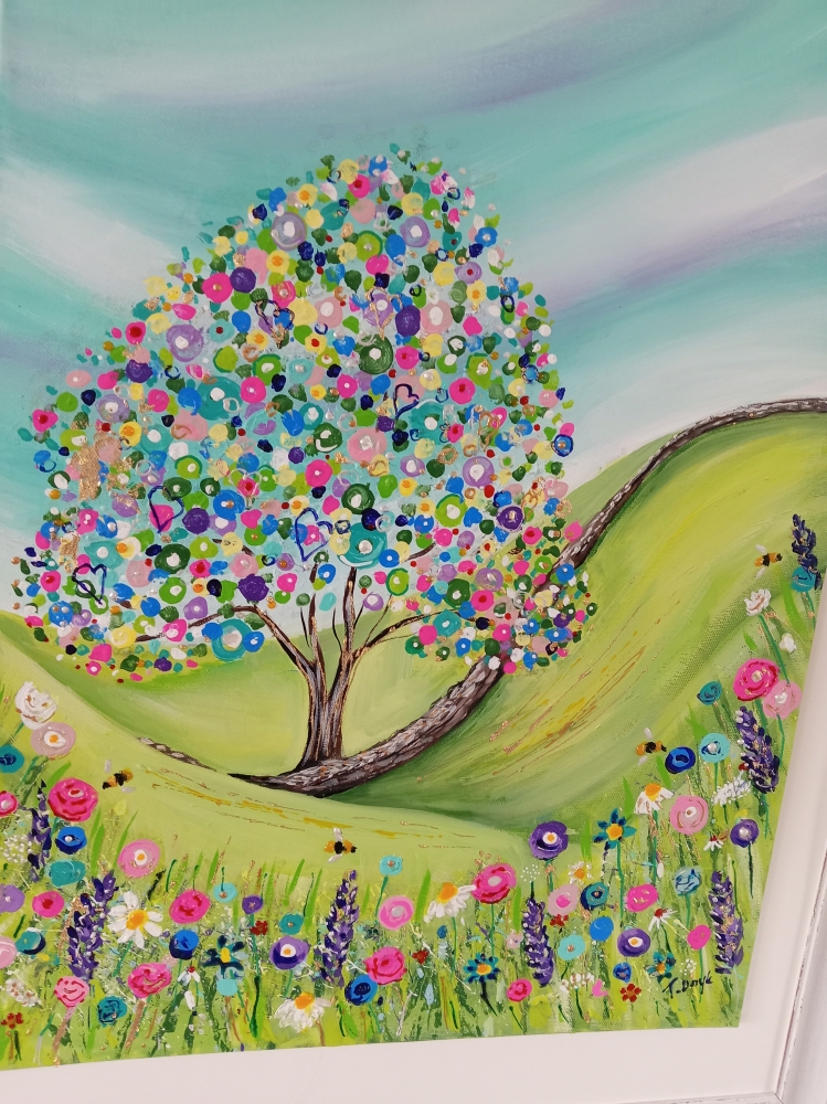 Sycamore Gap Tree dot painting 