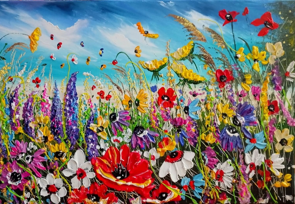 Flowers by the shore