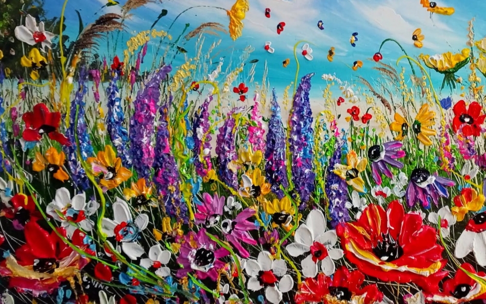 Flowers by the shore