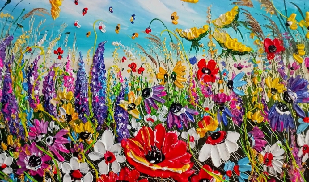 Flowers by the shore