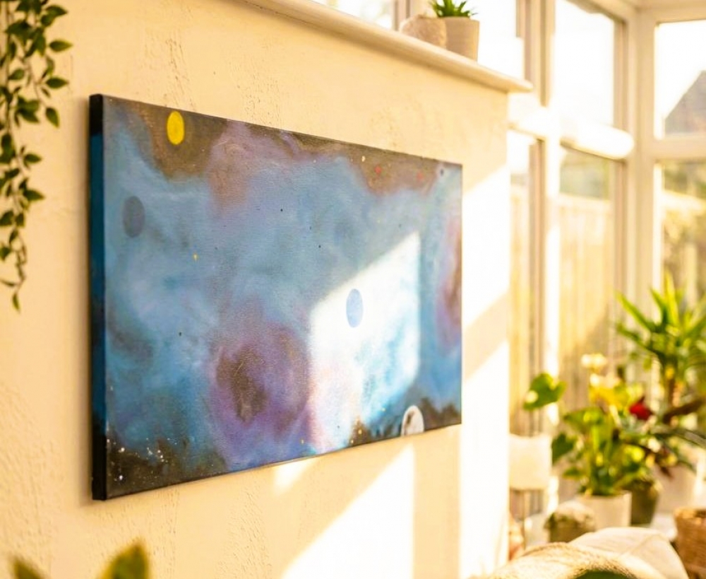 Outer Space Blue Nebula