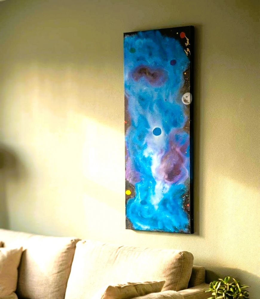 Outer Space Blue Nebula