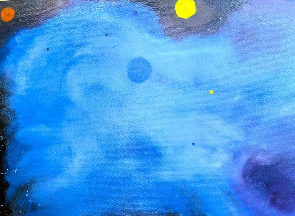 Outer Space Blue Nebula