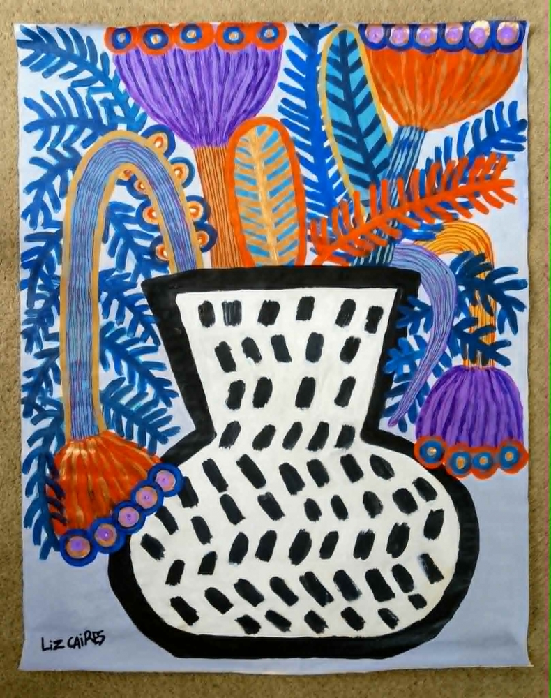 Terracotta vase with plants