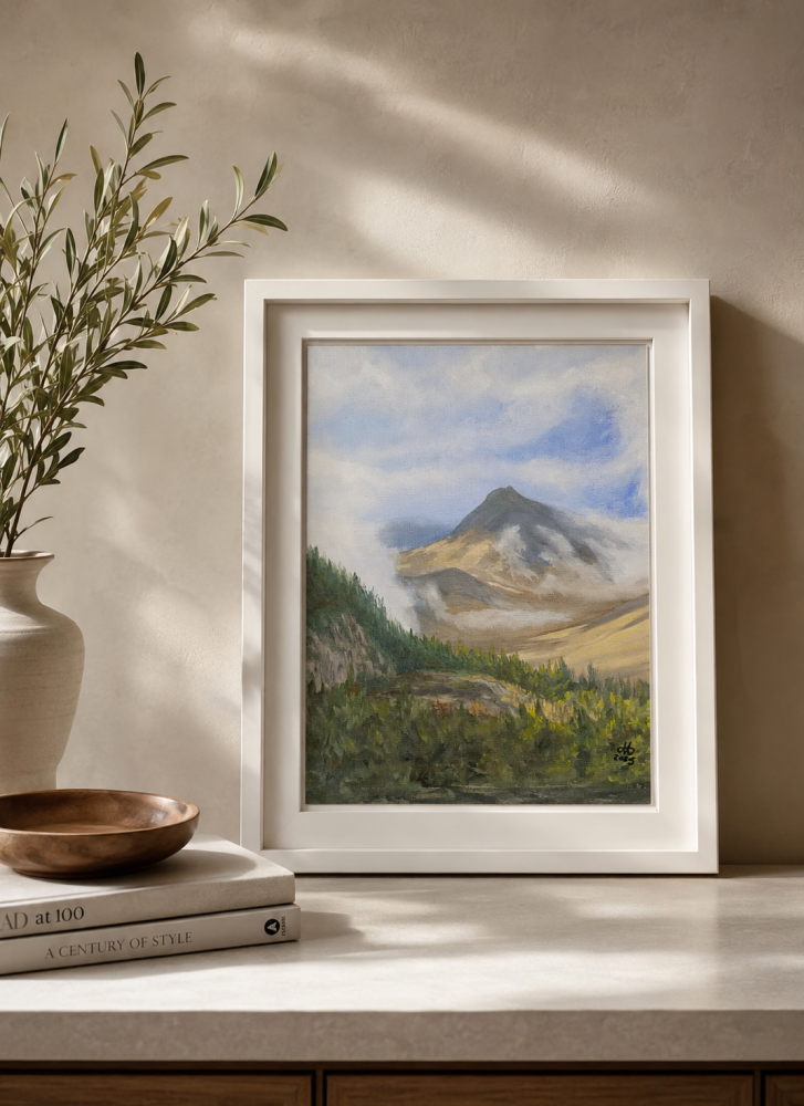 Snowdon in clouds 