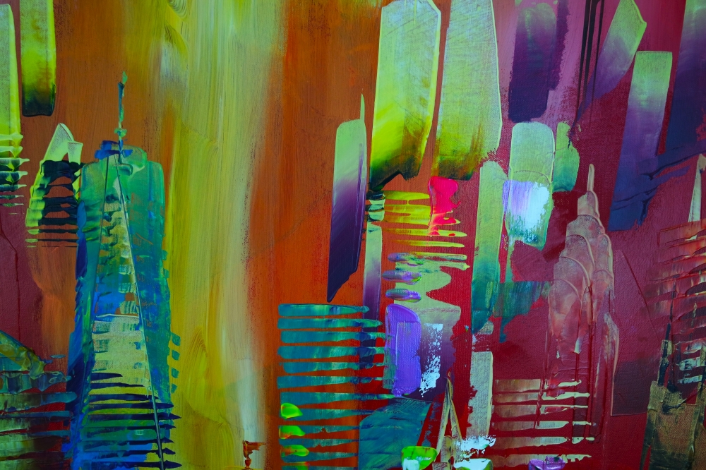 City New York Sunset Abstract 646