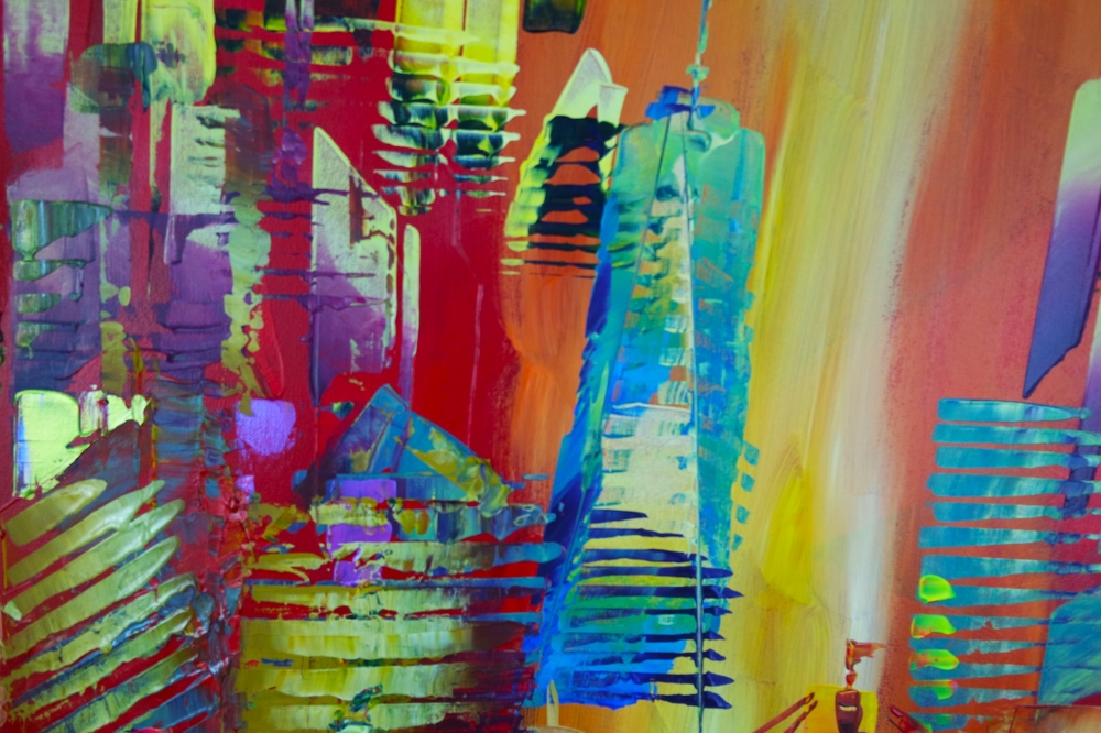 City New York Sunset Abstract 646