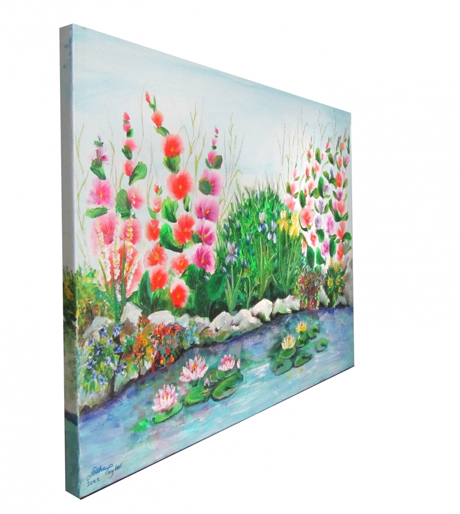 Hollyhocks on the rocks