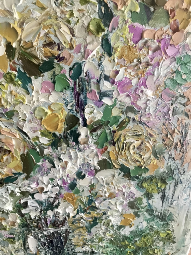 Blooming Harmony – Original Textured Oil Painting on Canvas, Large Floral Bouquet