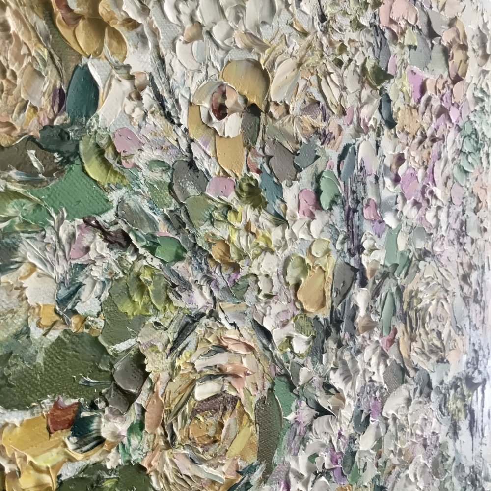 Blooming Harmony – Original Textured Oil Painting on Canvas, Large Floral Bouquet