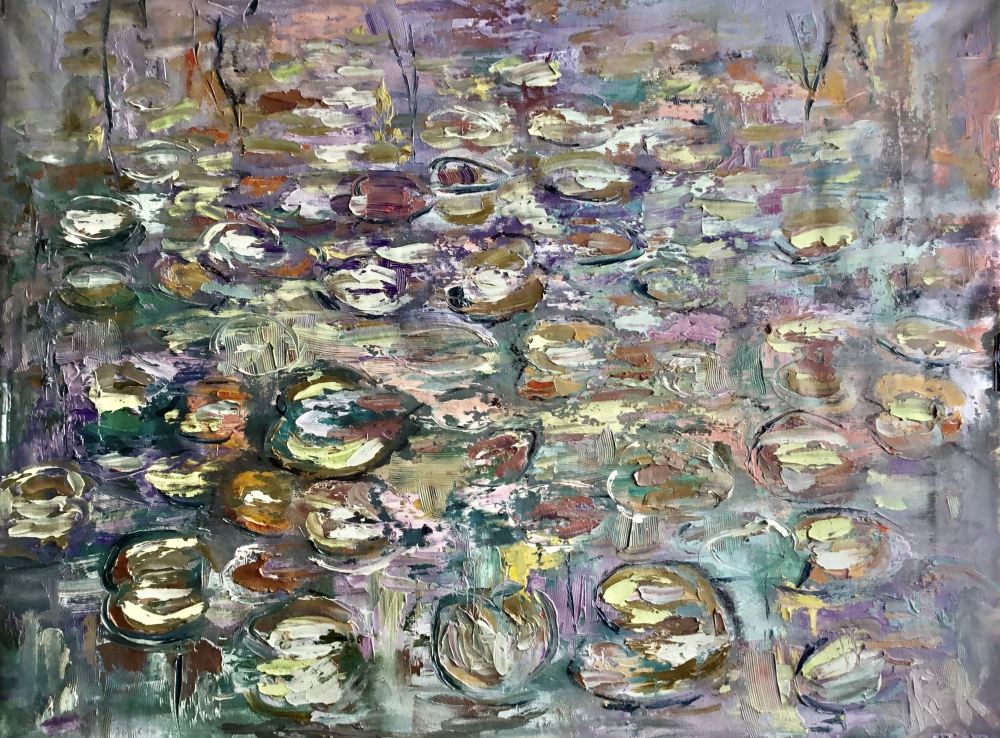 Dreamlike Water Lilies – Original Impressionist Oil Painting on Canvas