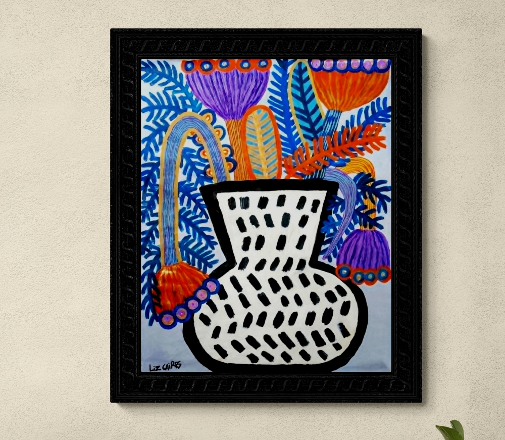 Terracotta vase with plants