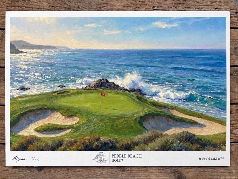 Pebble Beach – Hole 7 – Limited Edition Giclée Framed Print
