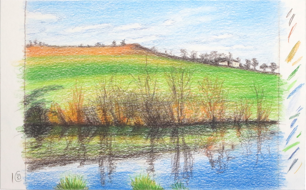 Sketch of River Aire in North Yorkshire II