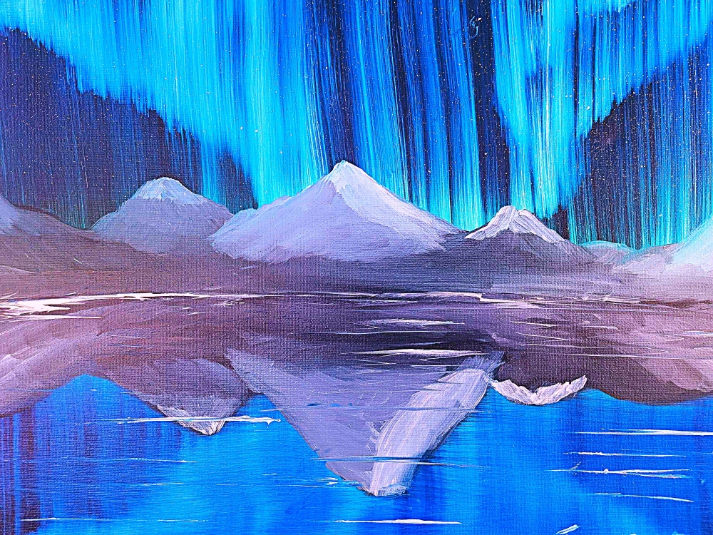 Simple Northern Lights Reflections Scottish Highlands