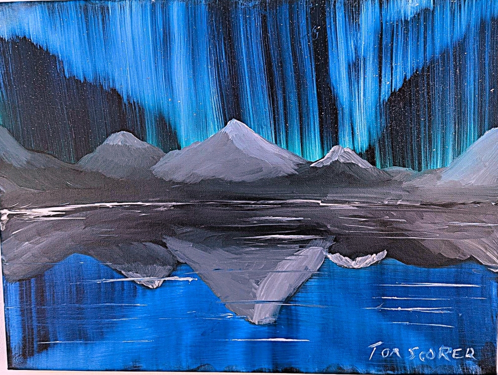 Simple Northern Lights Reflections Scottish Highlands