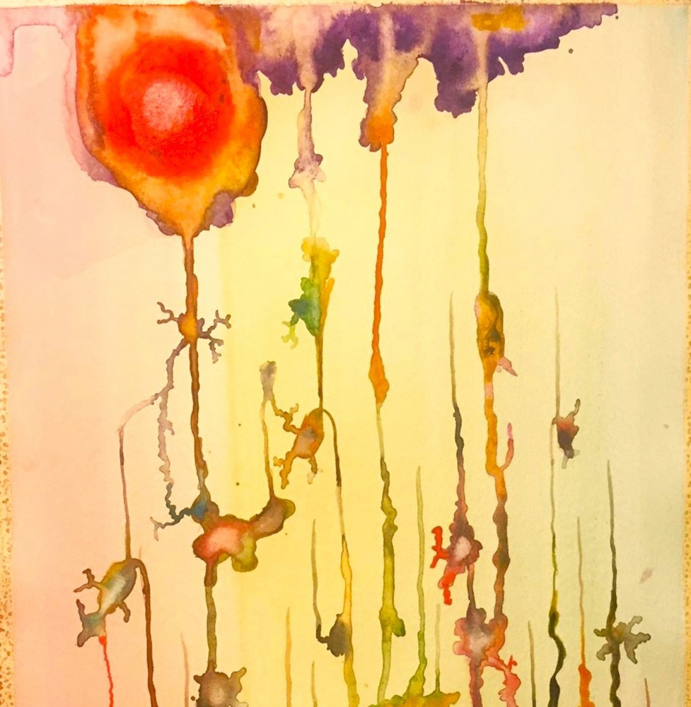 Connection to Universe, Galaxy, 12x18, inch Watercolors on cold press paper, SKU 4049 