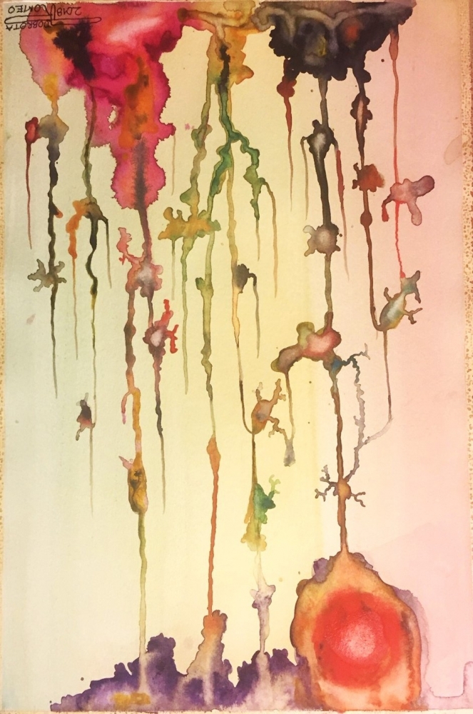 Connection to Universe, Galaxy, 12x18, inch Watercolors on cold press paper, SKU 4049 