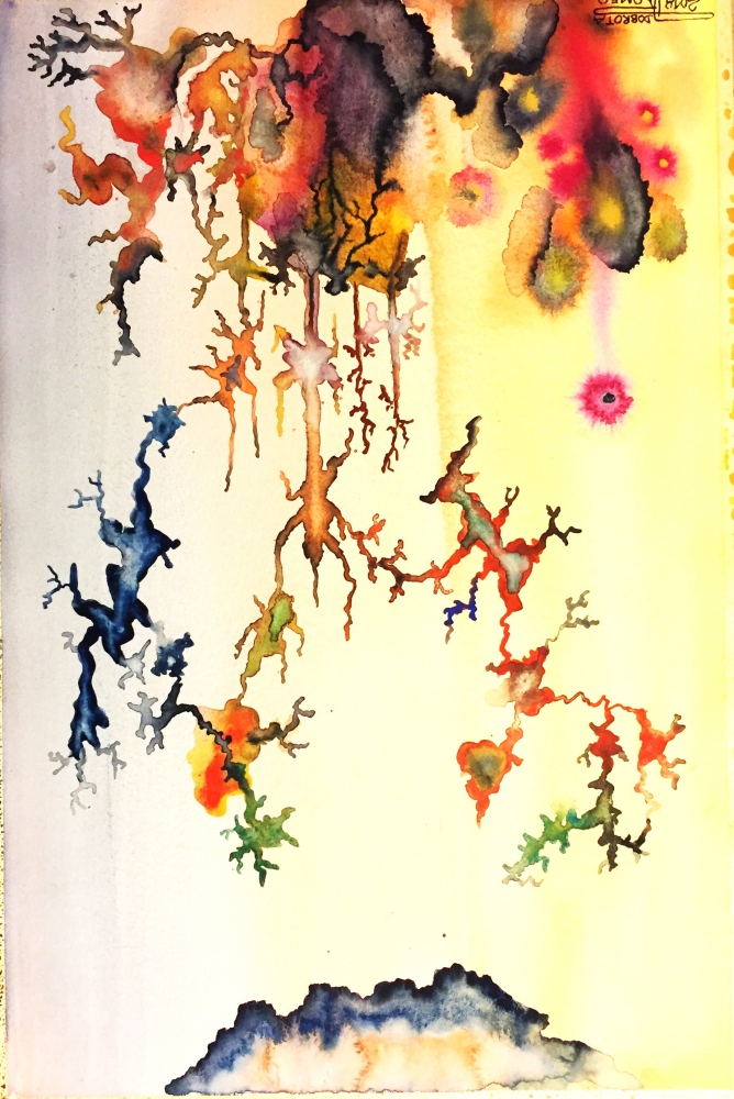 Galaxy-Explosion, 12x18 inch, Watercolors on cold press paper SKU 4050