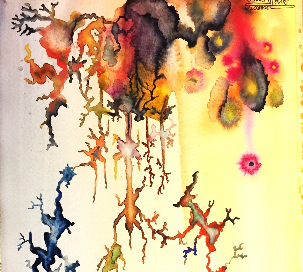 Galaxy-Explosion, 12x18 inch, Watercolors on cold press paper SKU 4050
