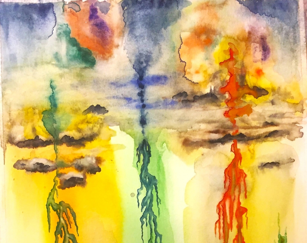 Galaxy plants, 12x18 inch, Watercolors on cold press paper SKU 4052 