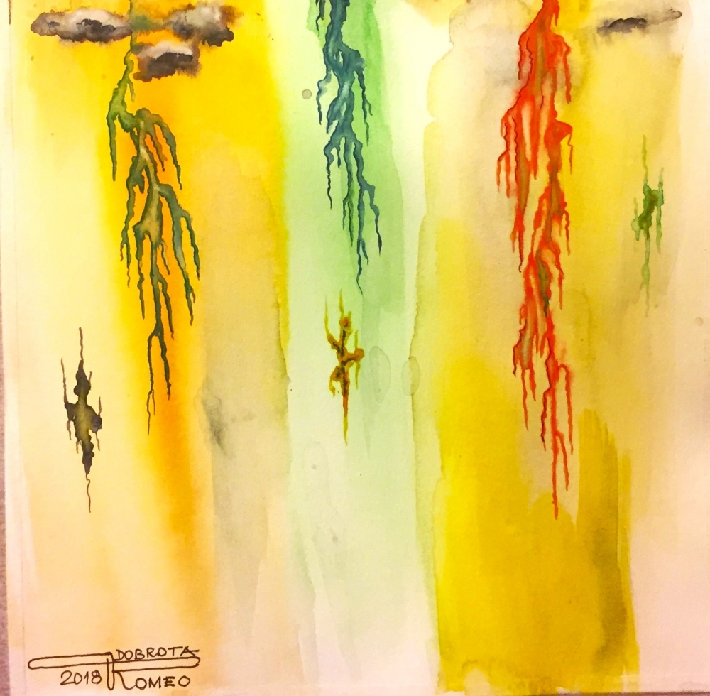 Galaxy plants, 12x18 inch, Watercolors on cold press paper SKU 4052 