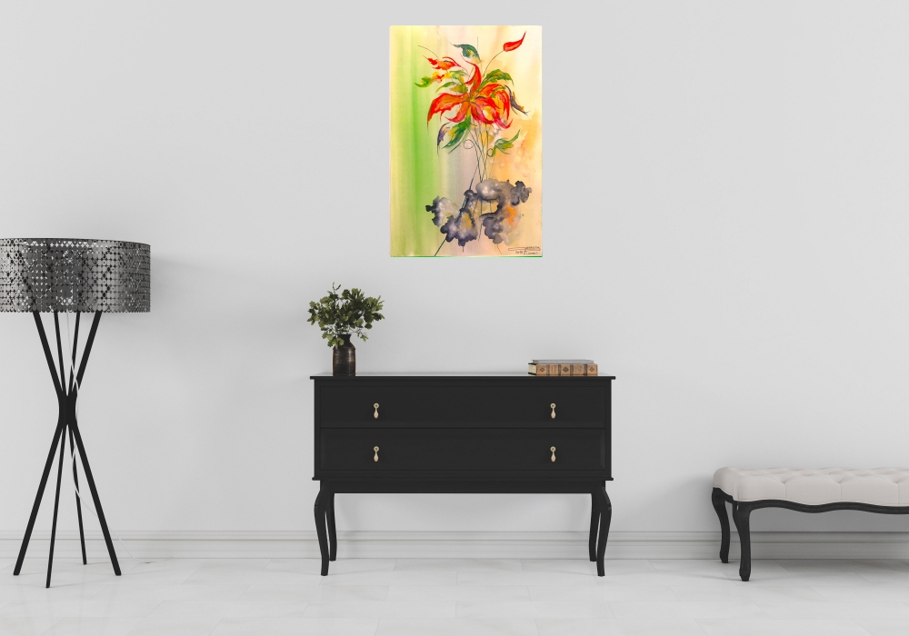 Exotic Flowers 3, 12x18 inch, Watercolors, On Cold Press Paper SKU 4055 