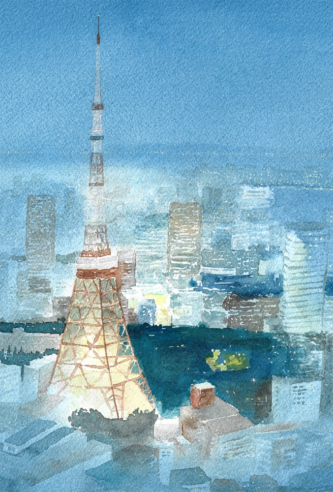 Tokyo Skyline (Watercolour - Original)