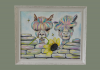 Alpacas in pastels. Sunflower and smiles 