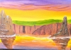 Sunrise over Duncansbay Stacks